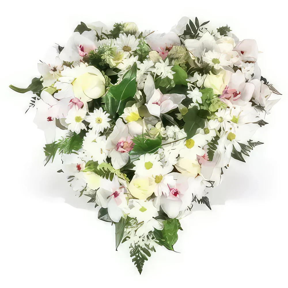 flores de Nantes- Coração em flores para uma nuvem de luto Bouquet/arranjo de flor