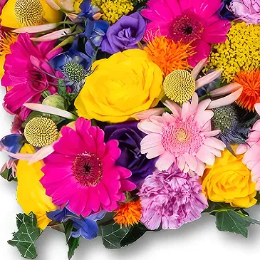 Holland flowers  -  Colorful heart-shaped funeral piece (30cm) Flower Bouquet/Arrangement