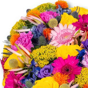 Holland flowers  -  Colorful heart-shaped funeral piece (30cm) Flower Bouquet/Arrangement