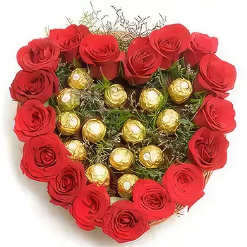 flores Kagoshima floristeria -  Corazón de rosas dulces Ramos de  con entrega a domicilio