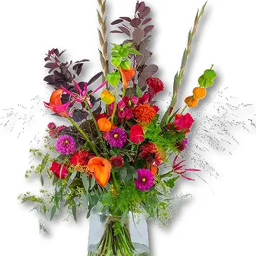 Holland flowers  -  Condolence Bouquet Colorful + Vase Flower Bouquet/Arrangement