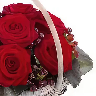 Budapest flowers  -  HEARTBEAT FLOWER BASKET Flower Bouquet/Arrangement