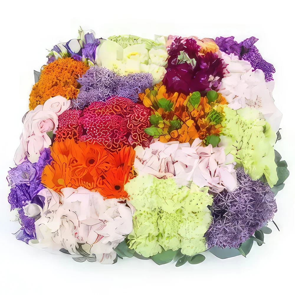 Paris blomster- Heraclitus farverig ternet firkantet pude Blomst buket/Arrangement