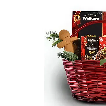 Buangkok flowers  -  Decorated Christmas Gift Basket Flower Bouquet/Arrangement