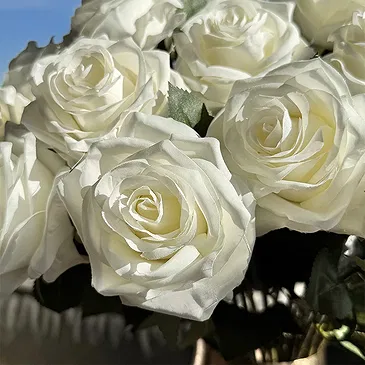 Halta blomster- Imperial hvite roser Blomsterarrangementer bukett