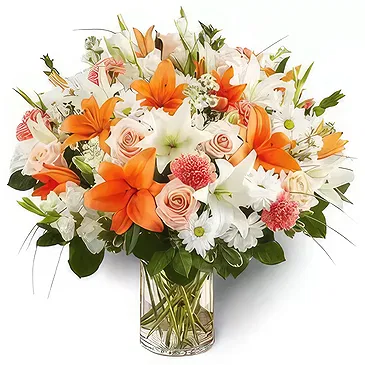 Farjan (Farjan) blomster- Imponerende Peachy Blomst buket/Arrangement
