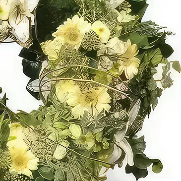 fleuriste fleurs de Lille- Couronne de fleurs Pensée Infinie Bouquet/Arrangement floral