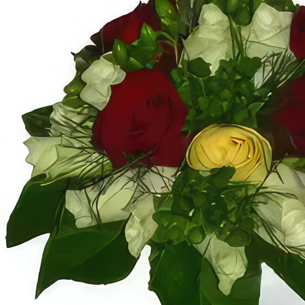 Krakkó-virágok- Green & Red Virágkötészeti csokor