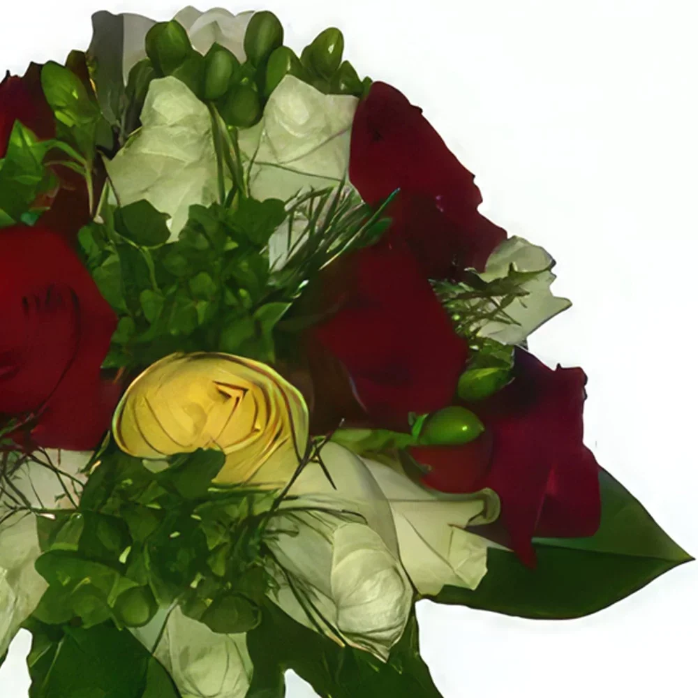 Krakkó-virágok- Green & Red Virágkötészeti csokor