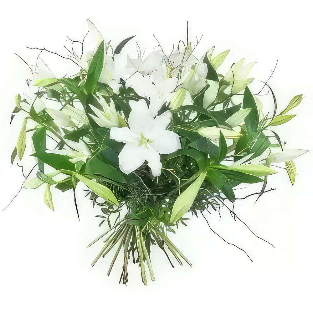 Bordeaux kukat- Suuri kimppu Syracuse valkoisia liljoja Kukka kukkakimppu
