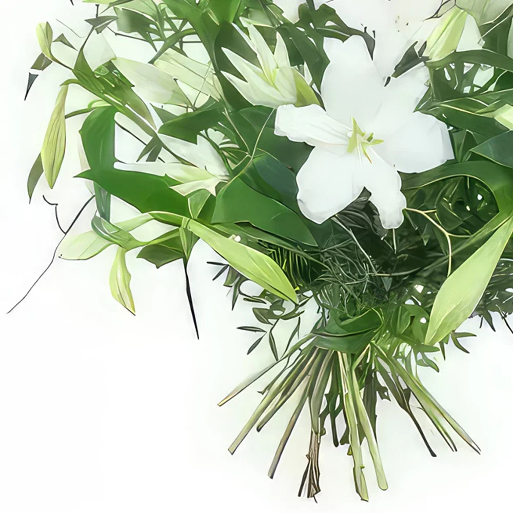 ナント 花- シラキュースの白いユリの大きな花束 花束/フラワーアレンジメント