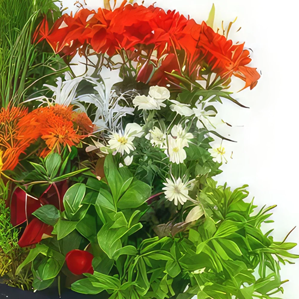 Тарб цветы- Большая ваза с зеленью Solis и цветущими раст Цветочный букет/композиция