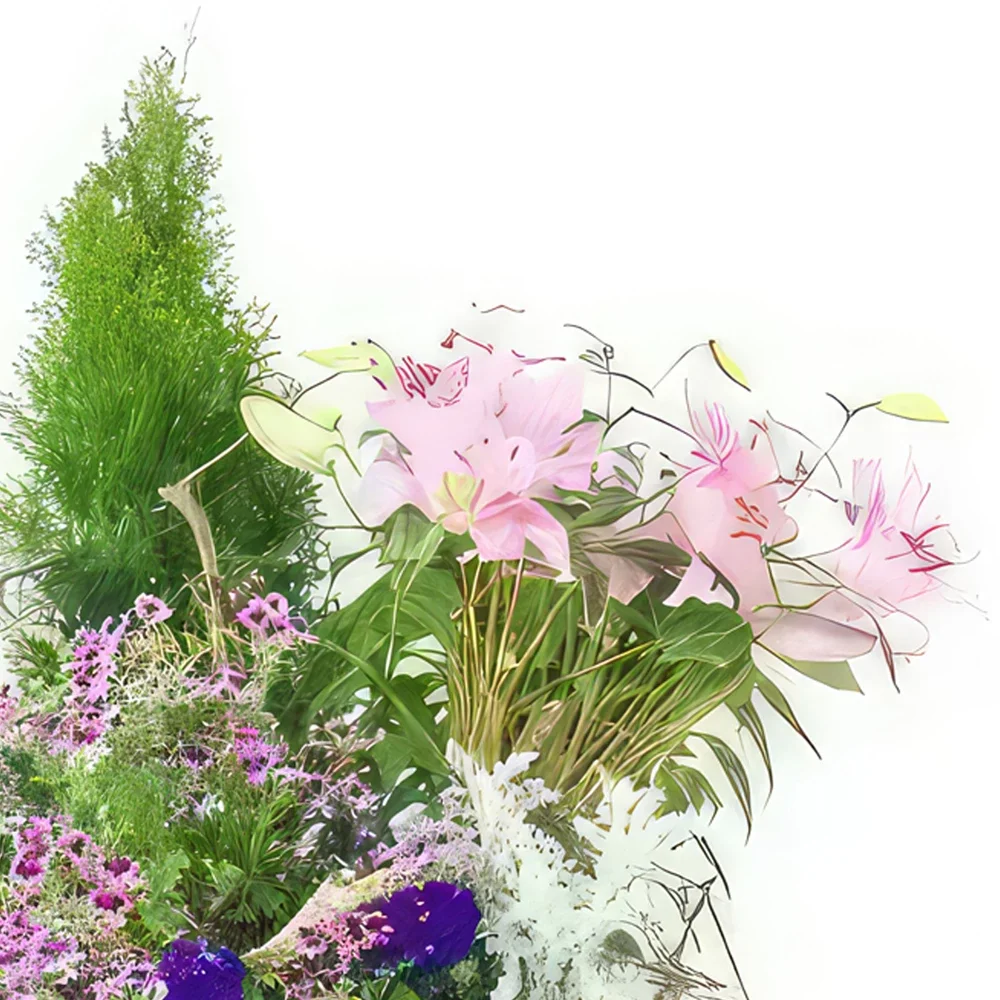 Toulouse cvijeća- Velika čašica biljke ružičastog ružinog ljilj Cvjetni buket/aranžman