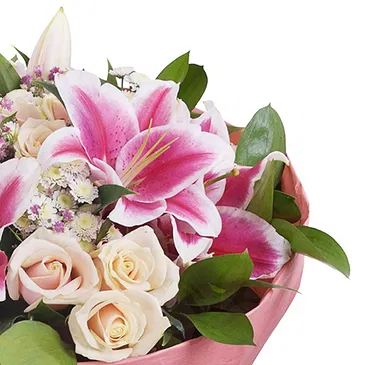 Italy flowers  -  Anniversary Flower Bouquet with Roses & Lilie Flower Bouquet/Arrangement