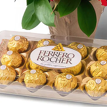 Santa Maria flowers  -  Arrangement of Lilies and Chocolate Flower Bouquet/Arrangement