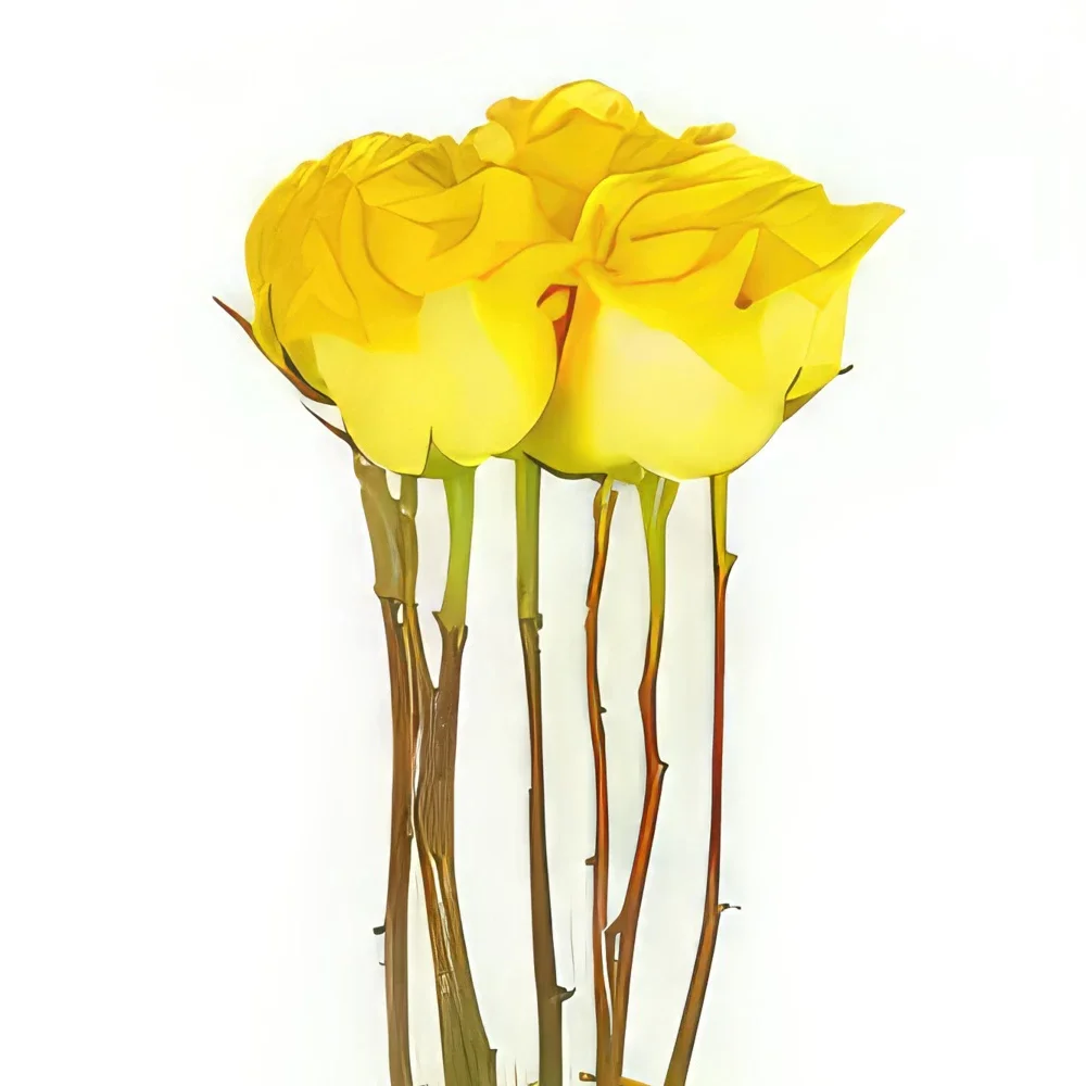 Lyon-virágok- Liliom sárga rózsák összetétele Virágkötészeti csokor