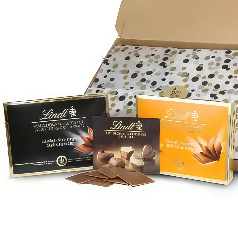 Graz-virágok- Lindt csokoládé Virágkötészeti csokor