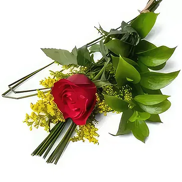 Santa Maria flowers  -  Red Lonely Rose Flower Bouquet/Arrangement