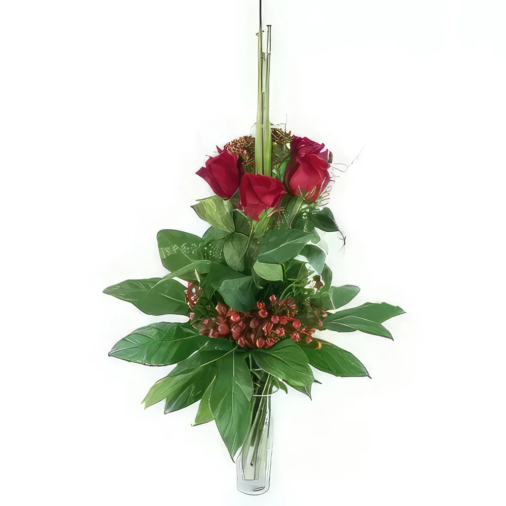 いいね 花- サラゴサの赤いバラのロングブーケ 花束/フラワーアレンジメント