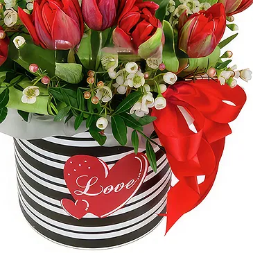 Greece flowers  -  Red Tulip Romance Flower Bouquet/Arrangement