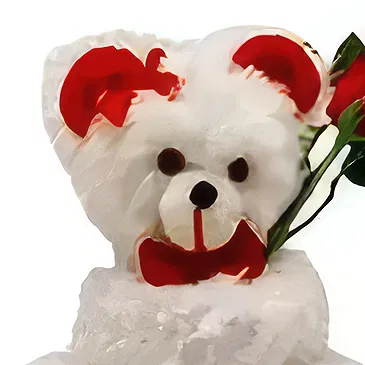 Sitrah blommor- 3 rosor & nalle Bukett/blomsterarrangemang