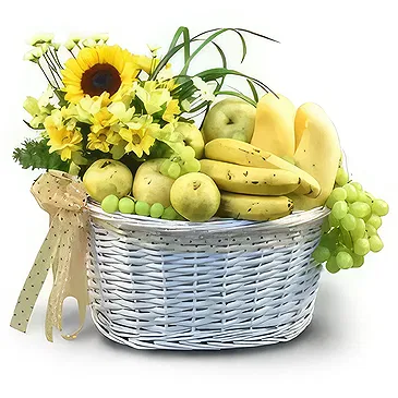 Buangkok flowers  -  Yellow Green Basket Flower Bouquet/Arrangement