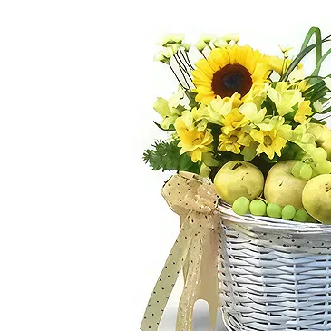 Buangkok flowers  -  Yellow Green Basket Flower Bouquet/Arrangement