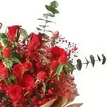 Sitrah blommor- Blandade röda blommor Bukett/blomsterarrangemang