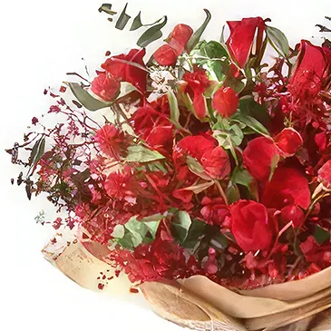 Sitrah blommor- Blandade röda blommor Bukett/blomsterarrangemang