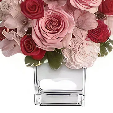 Ad Dilam blomster- 24 blandede roser Blomsterarrangementer bukett