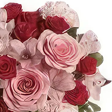 Ad Dilam blomster- 24 blandede roser Blomsterarrangementer bukett