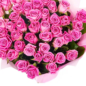 Italy flowers  -  Bouquet of 50 Pink Roses for Birthday Flower Bouquet/Arrangement