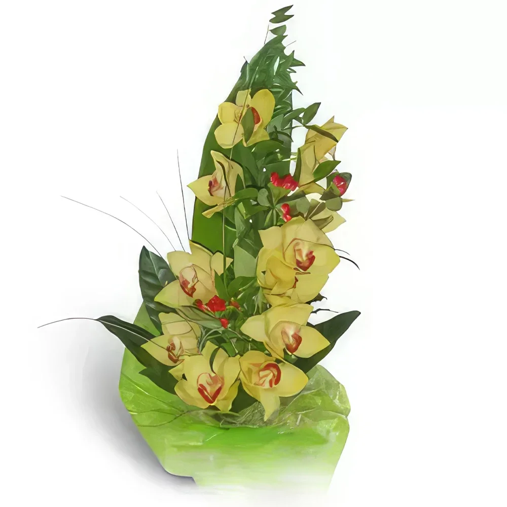 Krakkó-virágok- Zöld csokor Virágkötészeti csokor