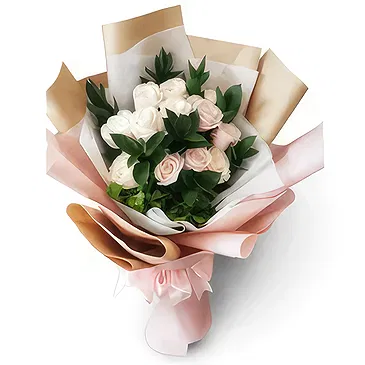 Cung Kiệm flowers  -  Charming Pastel Roses Flower Bouquet/Arrangement