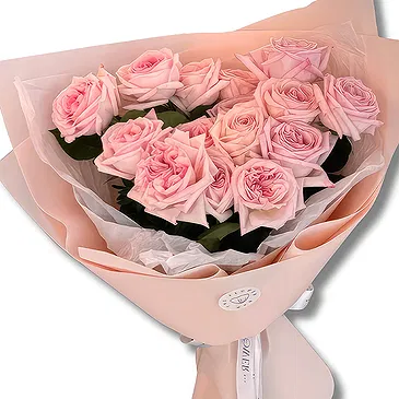 Garhoud flowers  -  Luxury  Pink O'Hara Roses Flower Bouquet/Arrangement