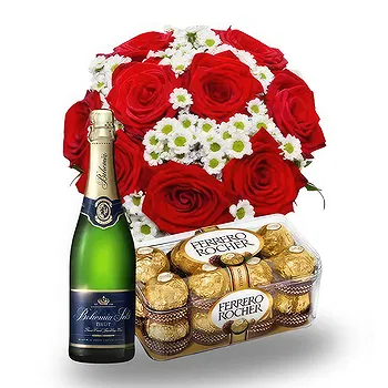 Montenegro blomster- Luksus rose og chokolade gave Blomst Levering