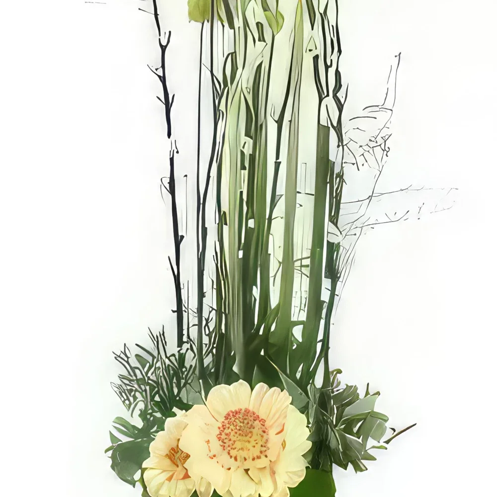 flores Marsella floristeria -  Composición de altura amarilla de Madison Ramo de flores/arreglo floral