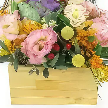 Le François flowers  -  Miami Colorful Square Floral Arrangement Flower Bouquet/Arrangement