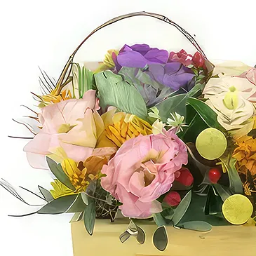 Le François flowers  -  Miami Colorful Square Floral Arrangement Flower Bouquet/Arrangement