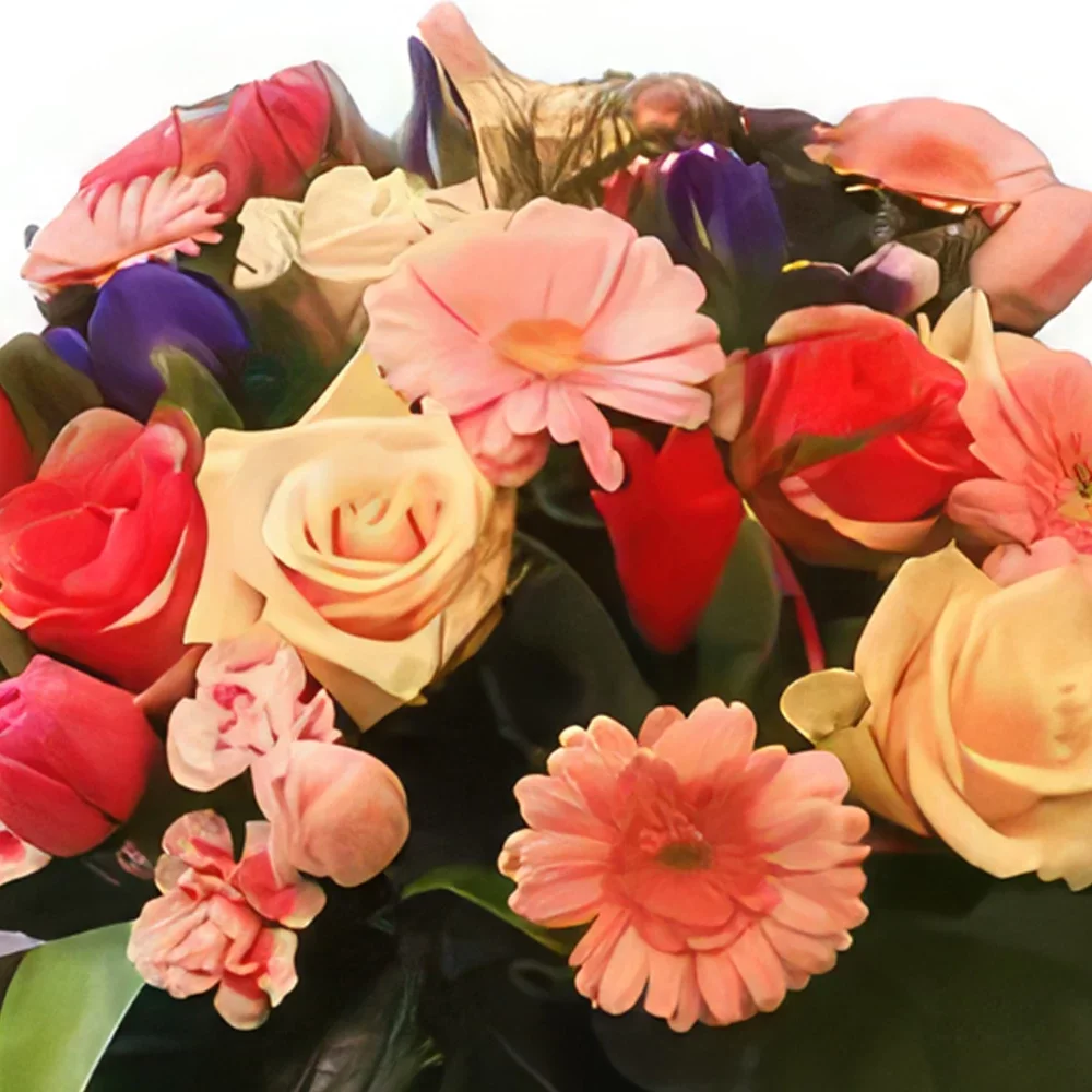 Krakkó-virágok- Tulipánok elrendezése Virágkötészeti csokor