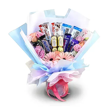 Buangkok flowers  -  Sweet Bouquet of Mixed Flowers and Chocolate Flower Bouquet/Arrangement