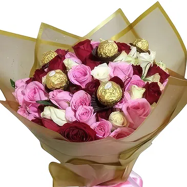 Kenya flowers  -  Choco Rose Delight Flower Bouquet/Arrangement