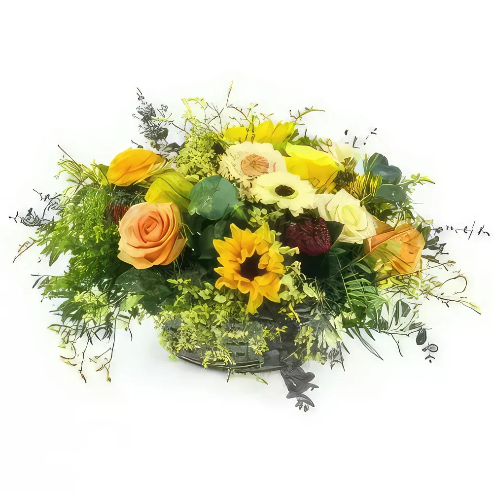 Нант цветя- Траурна кошница с цветя на Дионис Букет/договореност цвете