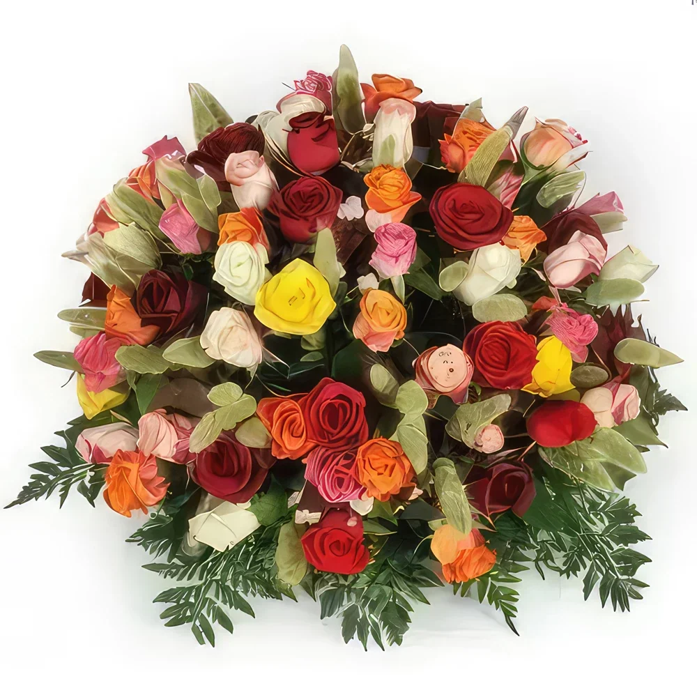 Бордо цветя- Траурна композиция Florever Букет/договореност цвете