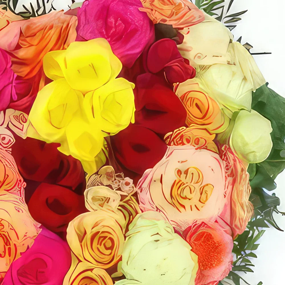 Lille blomster- Sørgende hjerte av fargerike blomster Herodot Blomsterarrangementer bukett