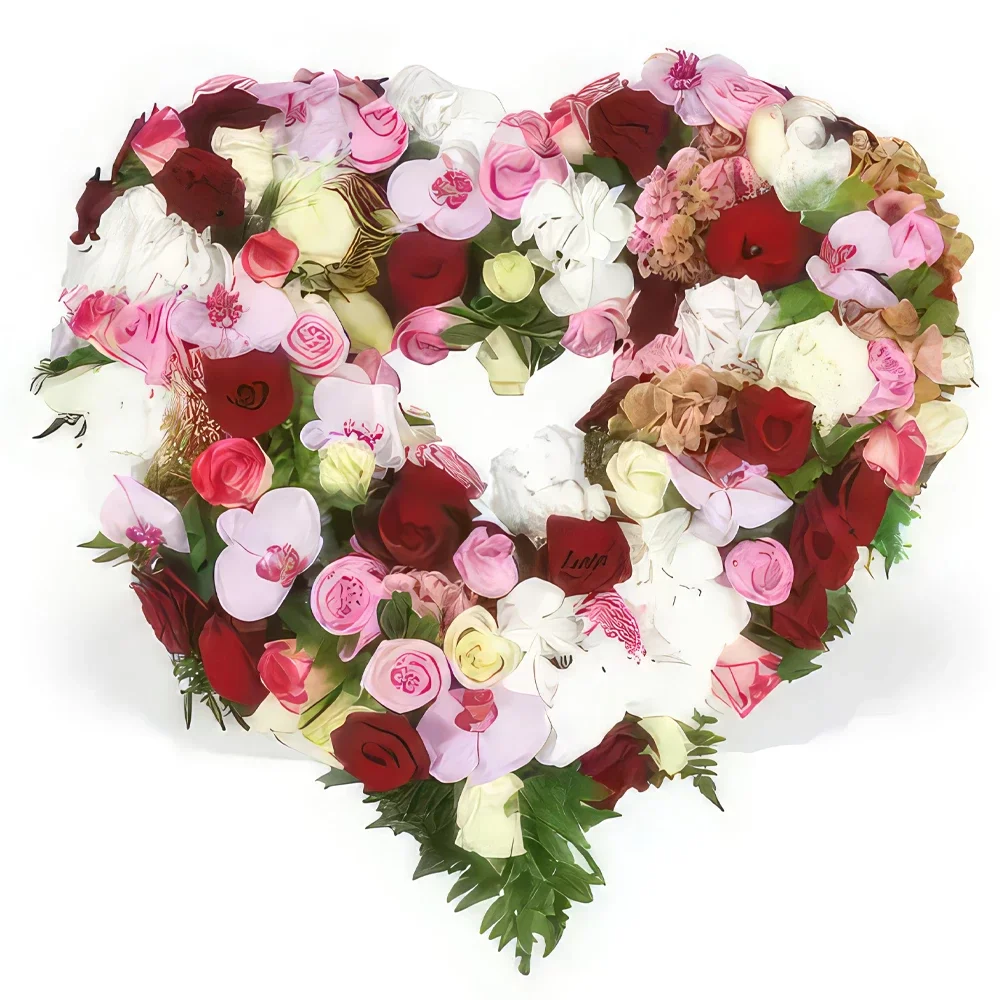 flores Montpellier floristeria -  Corazón de luto Tristeza Ramo de flores/arreglo floral