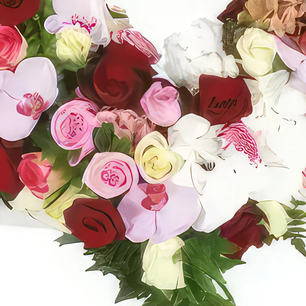 flores Marsella floristeria -  Corazón de luto Tristeza Ramo de flores/arreglo floral