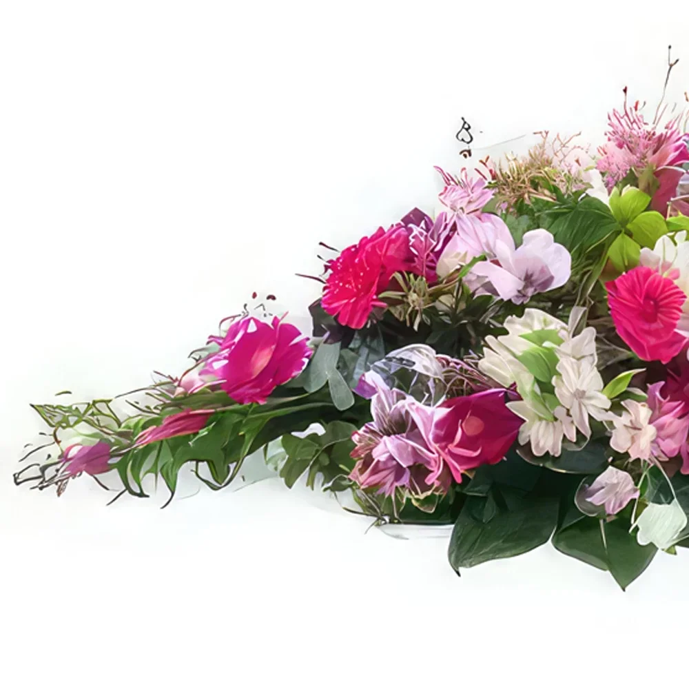 flores Marsella floristeria -  Raqueta de luto en tonos de rosas Deméter Ramo de flores/arreglo floral