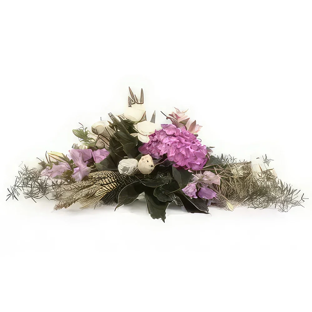 fiorista fiori di Strasburgo- Racchetta da lutto viola e bianco Affetto Bouquet floreale