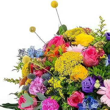 Zande blommor- färgglad hyllning Bukett/blomsterarrangemang